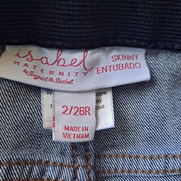 Isabel Maternity Dark Wash Denim Jeans Pants with Side Panel - Size 2/26R - Picture 9 of 11